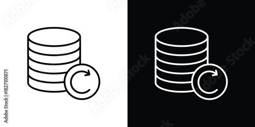 Data backup icons vector.Editable stroke.linear style sign for use web design