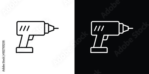 Drill icons vector.Editable stroke.linear style sign for use web design