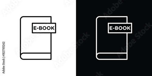 E-book icons vector.Editable stroke.linear style sign for use web design