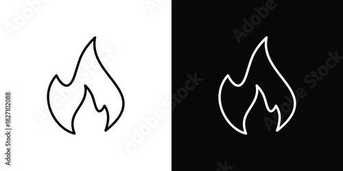 Fire icons vector.Editable stroke.linear style sign for use web design