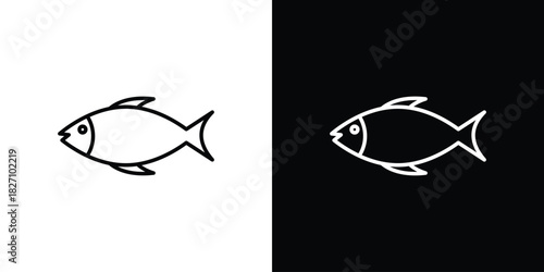 Fish icons vector.Editable stroke.linear style sign for use web design