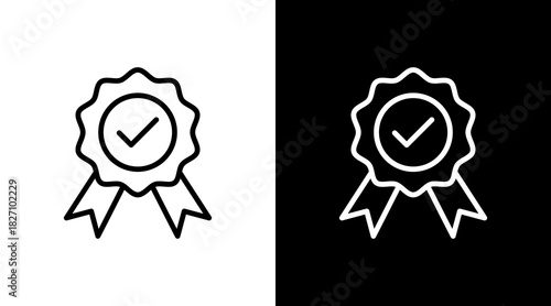 Quality Badge  White Icon Set Design