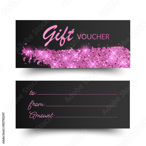Elegant Gift Voucher Sale with Golden Simple design. Design for invitation, certificate, gift coupon, ticket or voucher