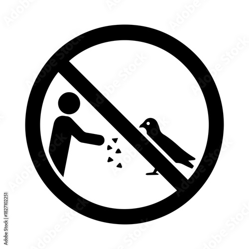 Do not feed the pigeons sign vector icon on a white background
Vector warning sign icon