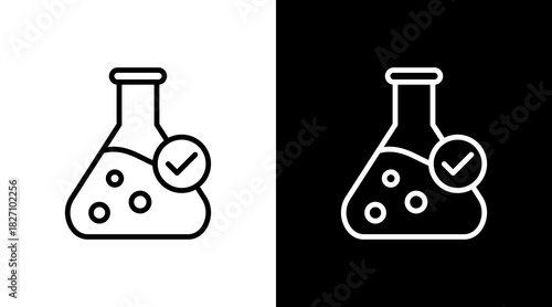 Laboratory Test  White Icon Set Design