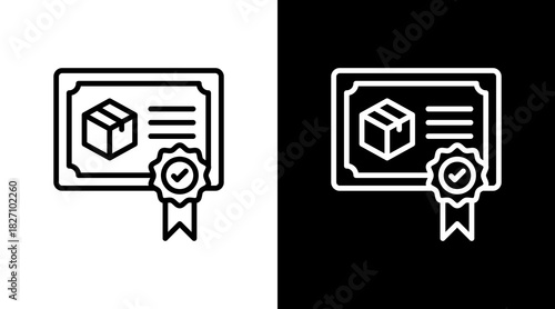 Quality Certificate  White Icon Set Design
