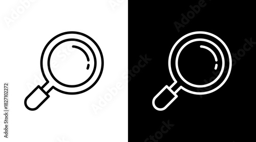 Magnifying Glass  White Icon Set Design
