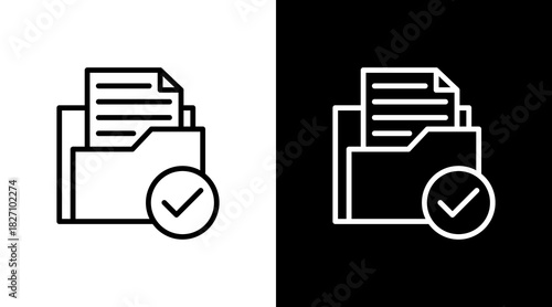 Data Verification  White Icon Set Design