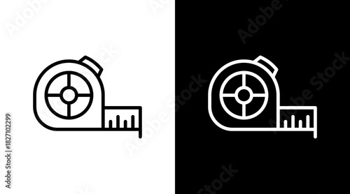 Measuring Tape  White Icon Set Design