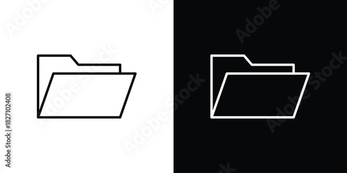 Folder icons vector.Editable stroke.linear style sign for use web design