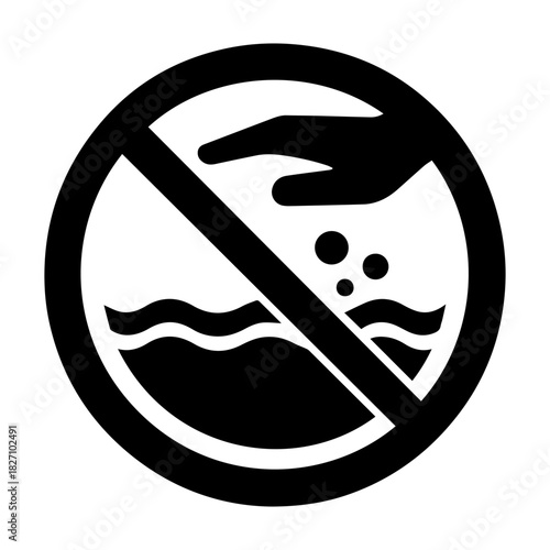 Do not pollute water sign vector icon on a white background
Vector warning sign icon