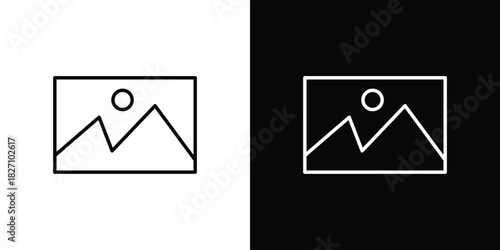 Gallery icons vector.Editable stroke.linear style sign for use web design