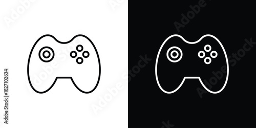 Game controller icons vector.Editable stroke.linear style sign for use web design