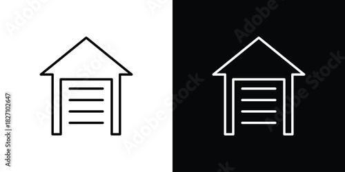 Garage icons vector.Editable stroke.linear style sign for use web design