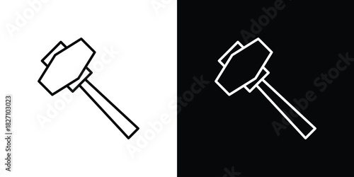 Hammer icons vector.Editable stroke.linear style sign for use web design