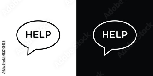 Help icons vector.Editable stroke.linear style sign for use web design