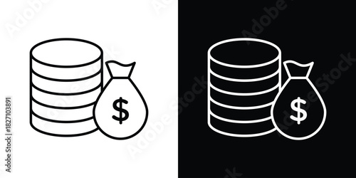 Income icons vector.Editable stroke.linear style sign for use web design