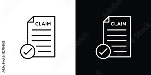 Insurance Claim icons vector.Editable stroke.linear style sign for use web design