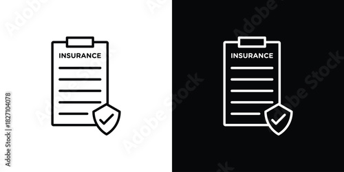 Insurance policy icons vector.Editable stroke.linear style sign for use web design
