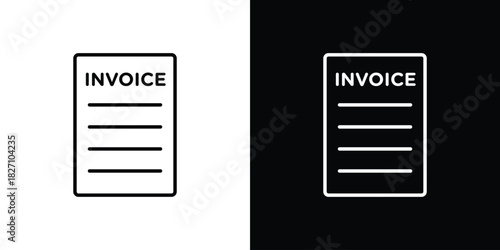 Invoice payment icons vector.Editable stroke.linear style sign for use web design