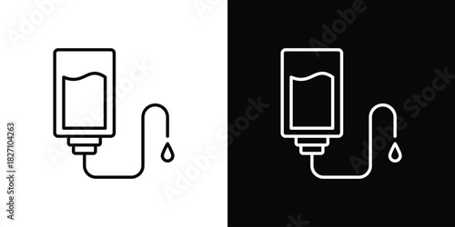 IV drip icons vector.Editable stroke.linear style sign for use web design