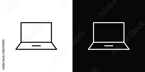 Laptop icons vector.Editable stroke.linear style sign for use web design
