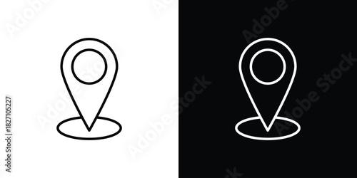 Map marker icons vector.Editable stroke.linear style sign for use web design