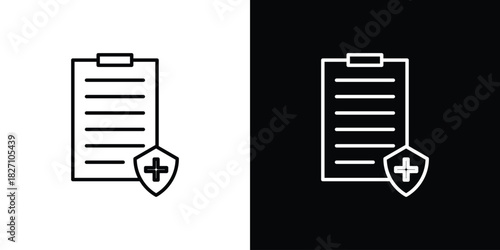 Medical insurance icons vector.Editable stroke.linear style sign for use web design