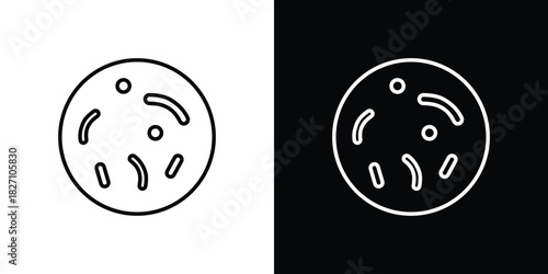 Microorganism icons vector.Editable stroke.linear style sign for use web design
