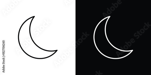 Moon icons vector.Editable stroke.linear style sign for use web design