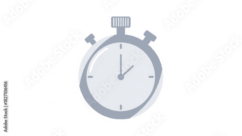 Stopwatch Icon Time Measurement Simple Flat Design Isolated On White Background, entrepreneur