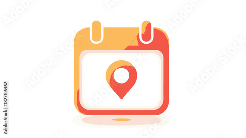 Calendar Icon with Location Pin, Schedule Planning Concept, Appointment Reminder, Date Navigation, entrepreneur