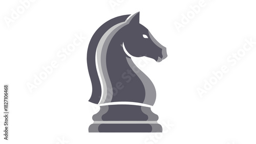 Chess Knight Piece Silhouette on White Background, Strategic Game Symbol, Vector Illustration, entrepreneur