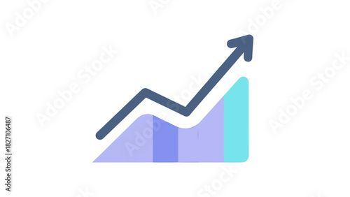 Growing Upward Trend Icon Business Growth, Finance Success, Data Analysis Graph, entrepreneur
