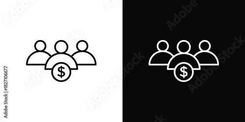 Mutual funds icons vector.Editable stroke.linear style sign for use web design