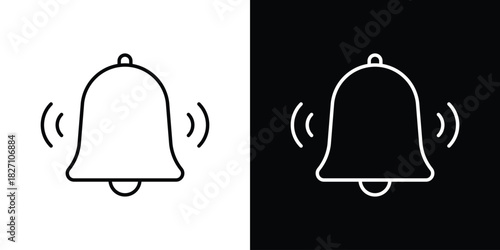 Notification bell icons vector.Editable stroke.linear style sign for use web design