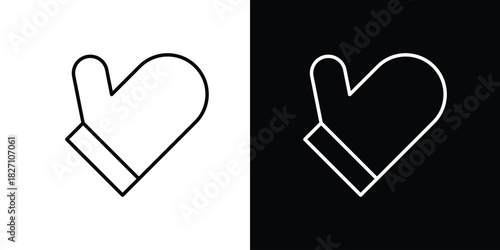 Oven mitt icons vector.Editable stroke.linear style sign for use web design