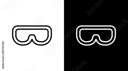Safety Goggles  White Icon Set Design