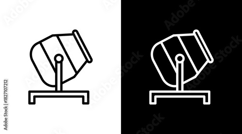Concrete Mixer  White Icon Set Design