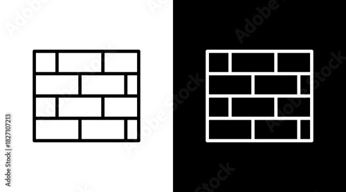 Brick Wall  White Icon Set Design