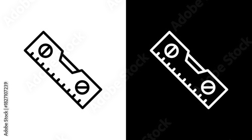 Level Tool  White Icon Set Design