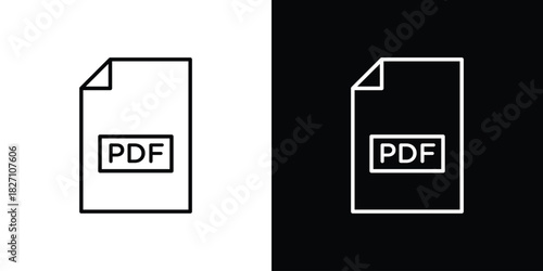 PDF file icons vector.Editable stroke.linear style sign for use web design