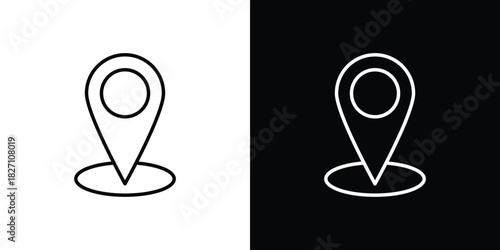 Pin icons vector.Editable stroke.linear style sign for use web design