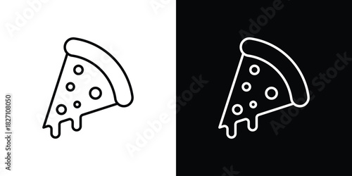 Pizza icons vector.Editable stroke.linear style sign for use web design