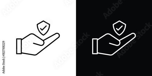 Policyholder icons vector.Editable stroke.linear style sign for use web design