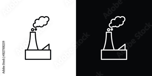 Pollution icons vector.Editable stroke.linear style sign for use web design