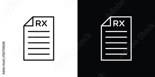 Prescription icons vector.Editable stroke.linear style sign for use web design
