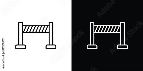 Roadblock icons vector.Editable stroke.linear style sign for use web design