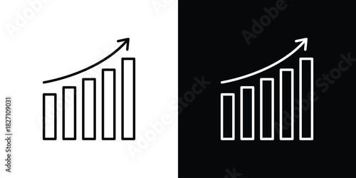 Sales growth icons vector.Editable stroke.linear style sign for use web design
