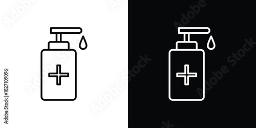 Sanitizer icons vector.Editable stroke.linear style sign for use web design